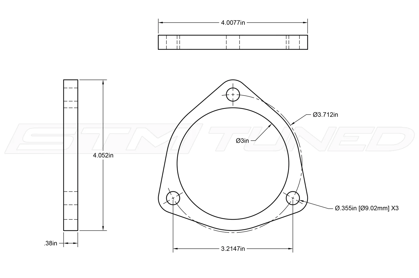 STM Stainless Steel Mid Pipe Flange for Audi RS3/TTRS (SEF3-RS3) - Image 3