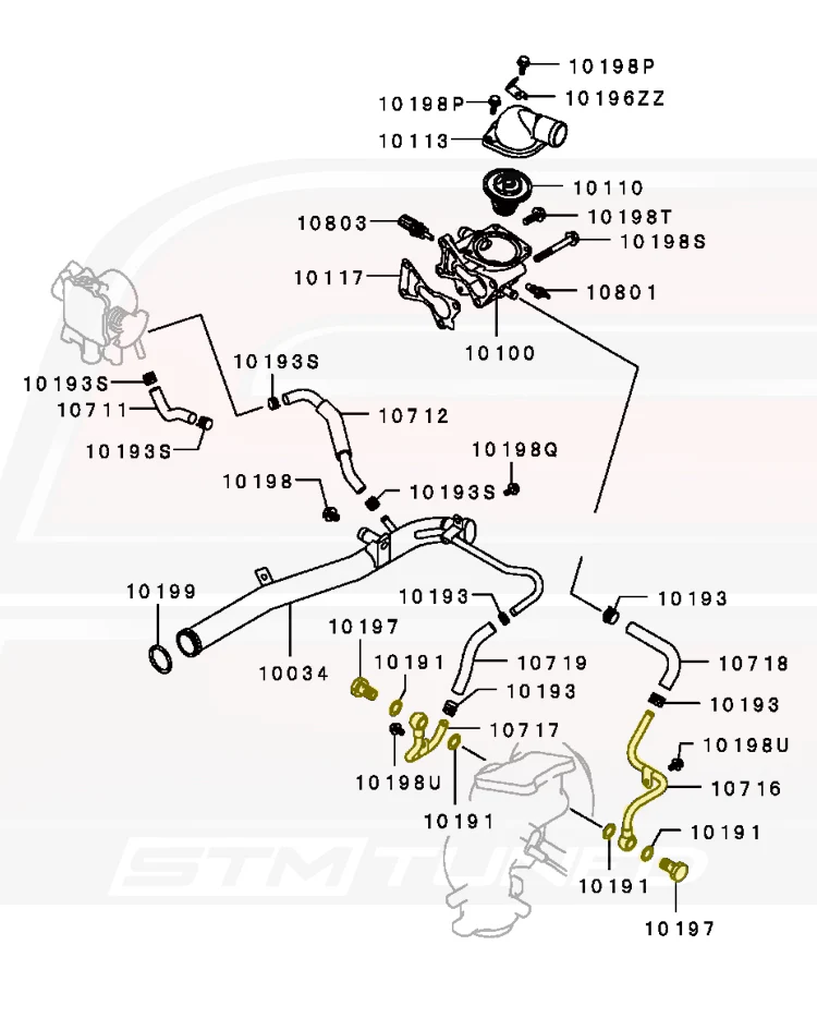 STM OEM Evo 9 Turbo Water Feed Line Kit - Image 3