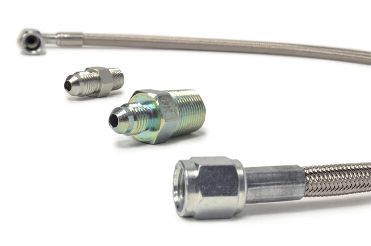 STM Oil Feed Line Kit for PTE Style 1/8" NPT Inlet Turbo (From Oil Filter Housing) - 1G/2G DSM - Image 2