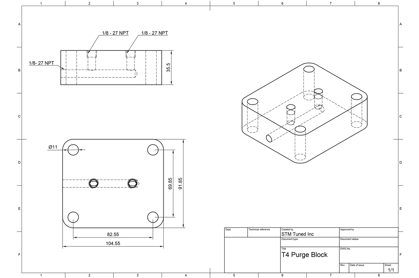 STM Billet Welding Purge Block for T4 Flange - Image 4