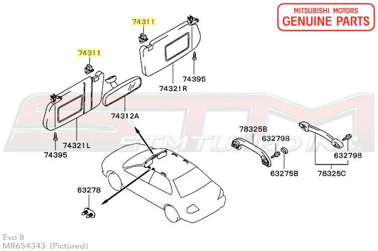 Mitsubishi Sun Visor Grip - Evo 8/9 - Image 3