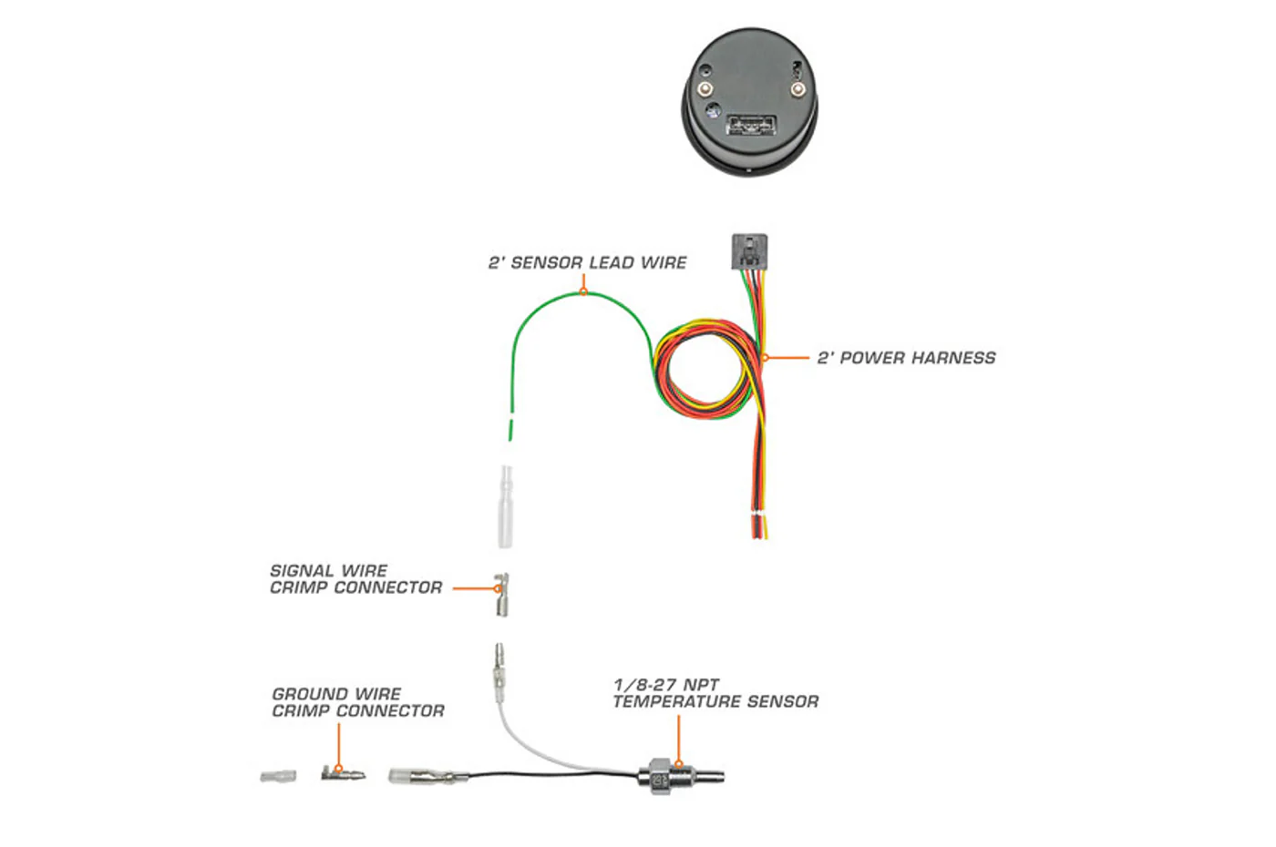 GlowShift Tinted 7 Color Gauge Oil Temp 100-300°F (T707) - Image 2