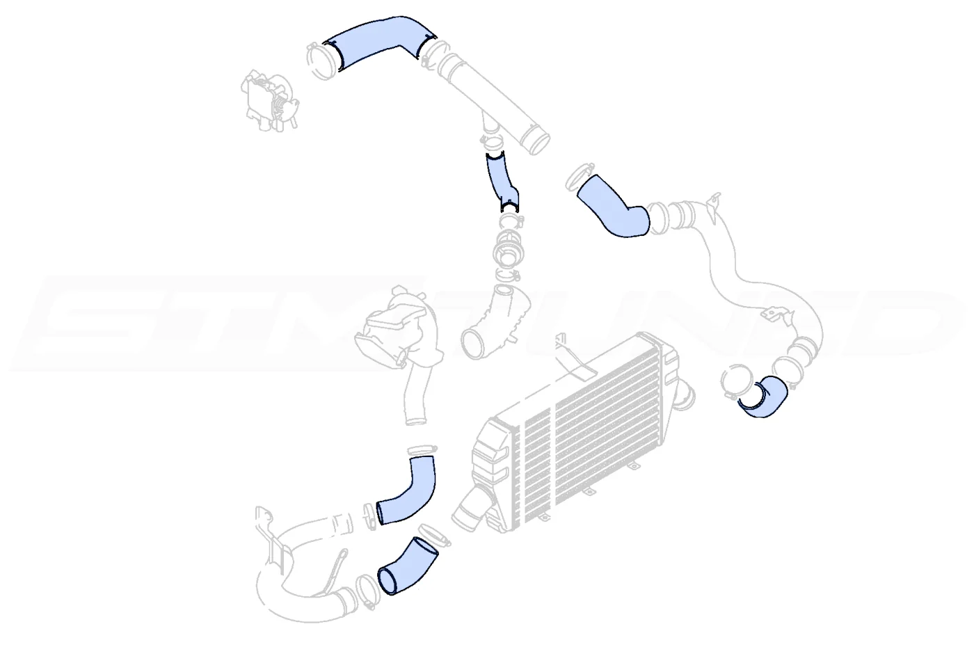 Samco Intercooler Piping Coupler Kit for Evo 8/9 (TCS299) - Image 3