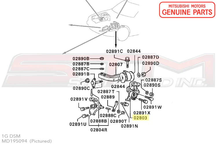 Mitsubishi Tensioner Arm/Idler Pulley Engine Bracket - Image 4