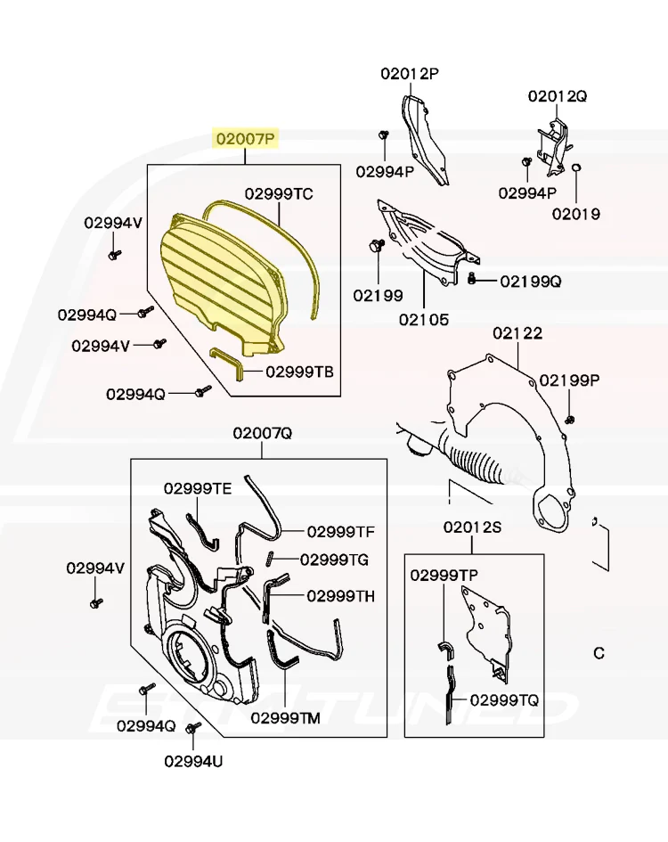 Mitsubishi OEM Cam Gear Timing Cover for Evo 8 (MD373108) - Image 3