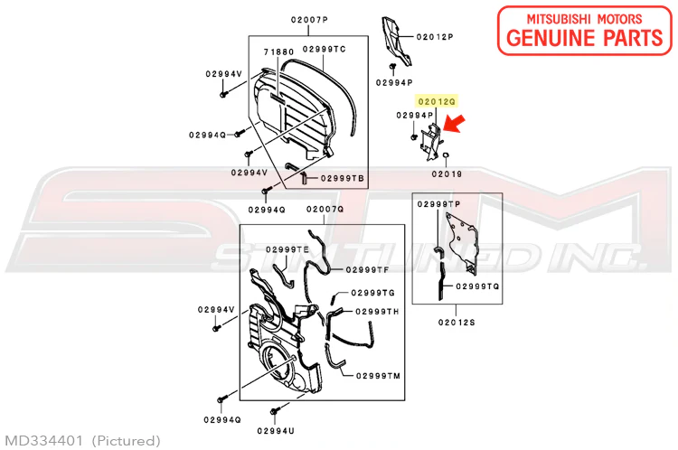 Mitsubishi Metal Timing Belt Upper Cover (Right Side / Front ) - Evo 4-9 - Image 3