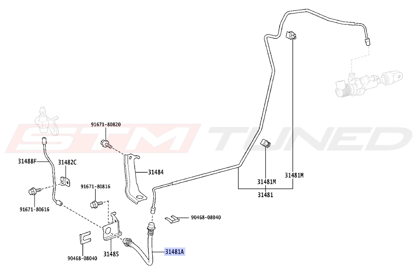 Toyota OEM Clutch Line for 2023+ Corolla GR (90947A2123) - Image 5