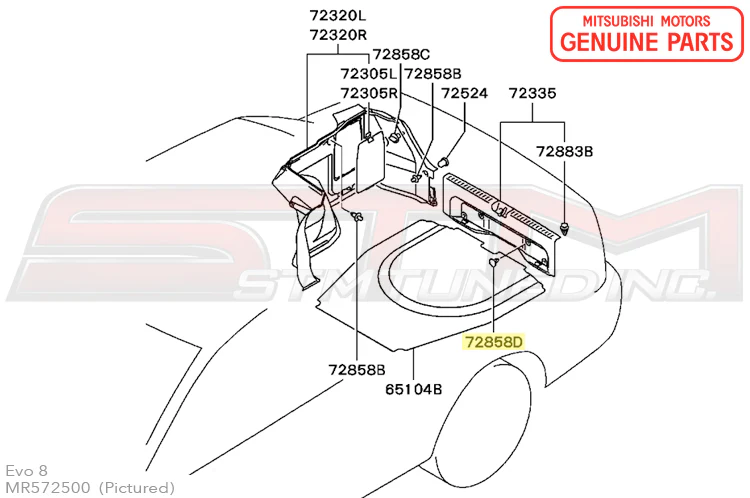 Mitsubishi Trunk Push Clip - Evo 7/8/9 - Image 4