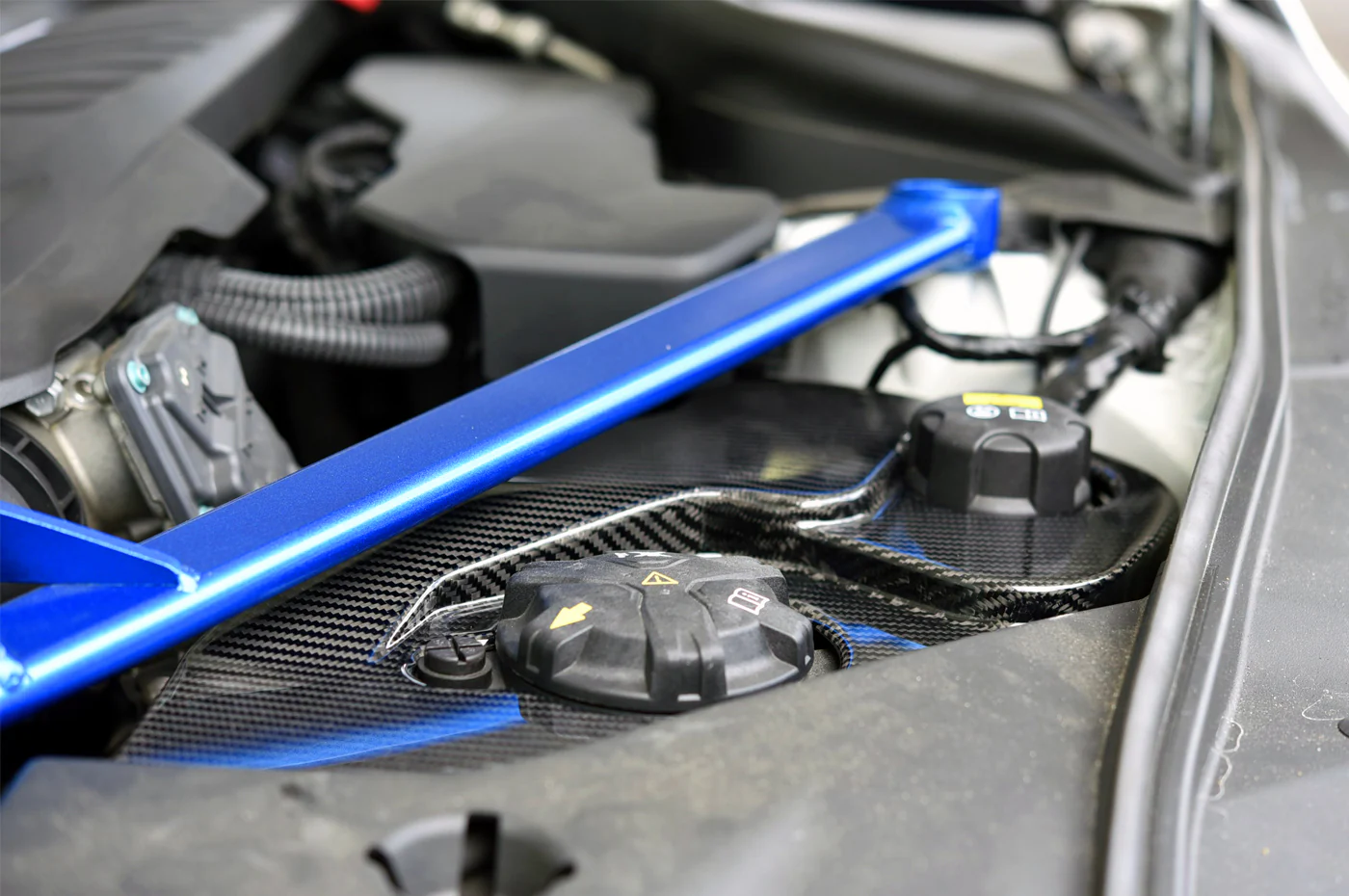 Rexpeed Carbon Fiber Coolant Cover for 2020+ Supra GR (TS41) - Image 2