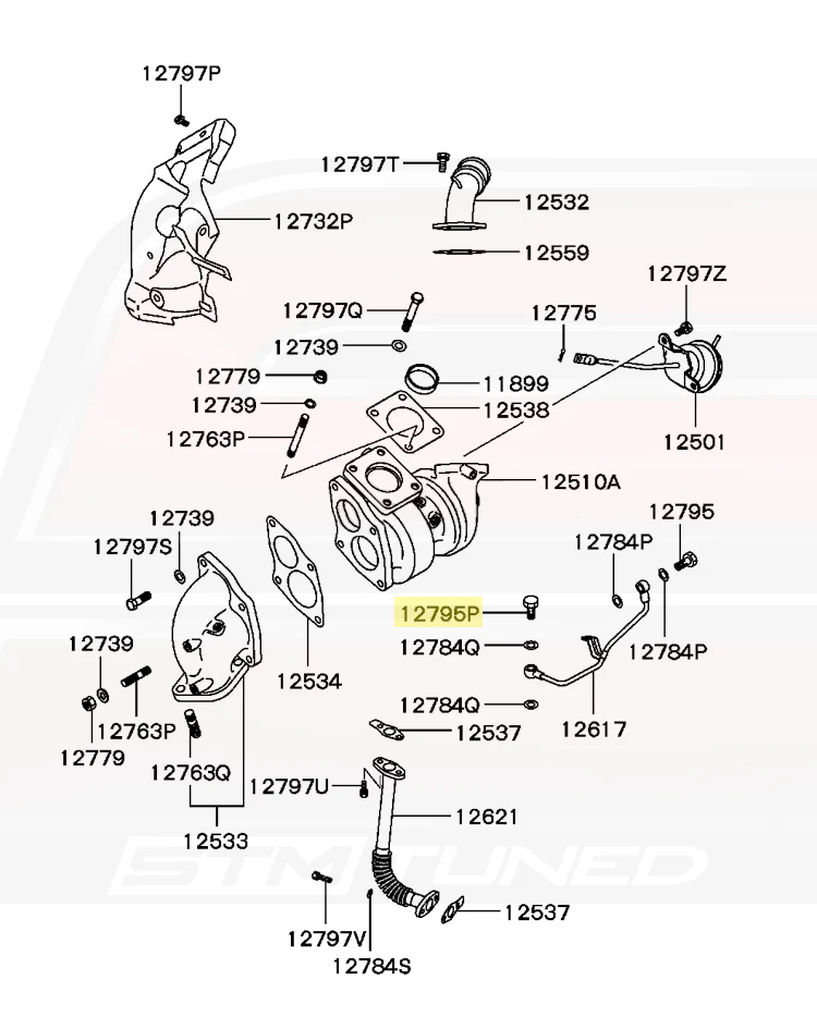 Mitsubishi OEM Turbo Oil Feed 12mm Eyebolt for Evo DSM (MS650013) - Image 2