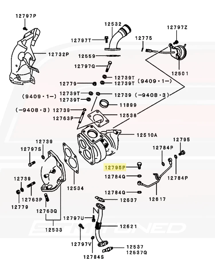 Mitsubishi OEM Turbo Oil Feed 12mm Eyebolt for Evo DSM (MS650013) - Image 3