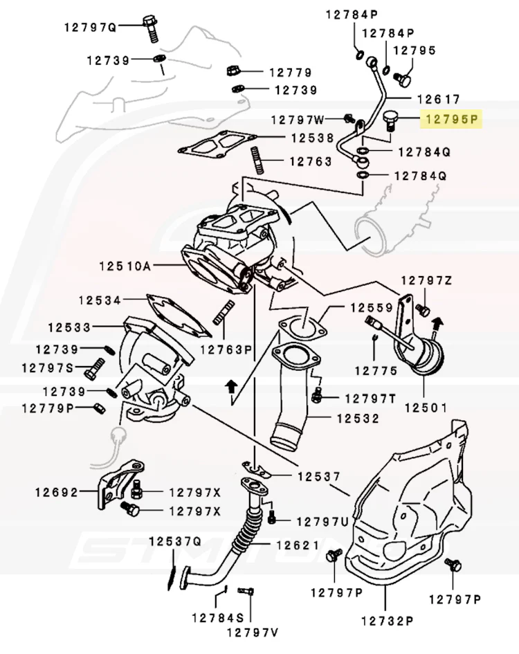 Mitsubishi OEM Turbo Oil Feed 12mm Eyebolt for Evo DSM (MS650013) - Image 4