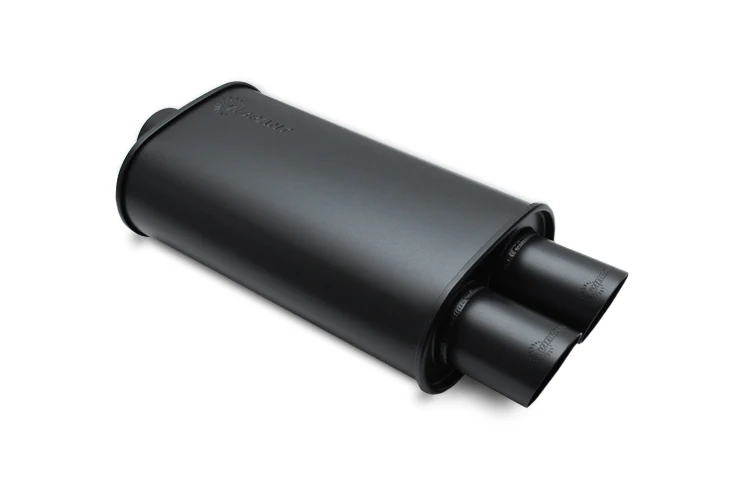 Vibrant Flat Black Stainless Muffler with Dual Tips