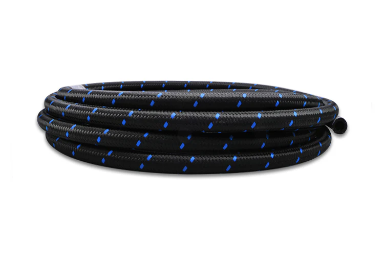Vibrant Black/Blue Nylon Braided Flex Hose - Image 2