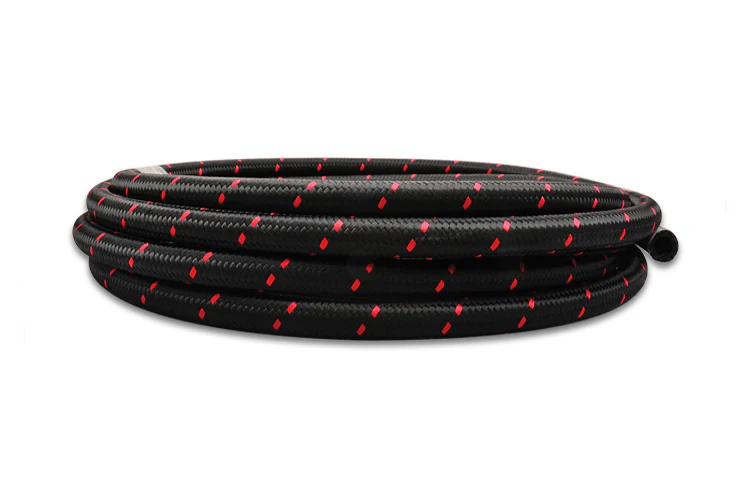 Vibrant Black/Red Nylon Braided Flex Hose - Image 2