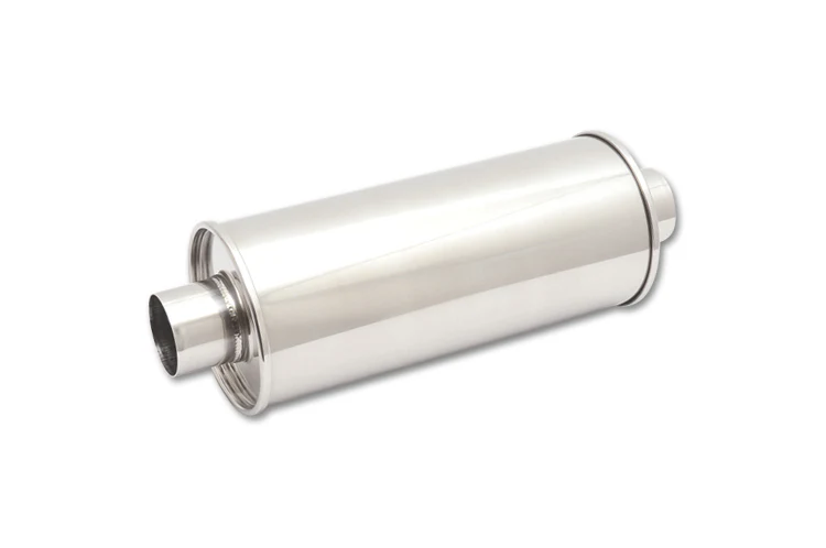 Vibrant Stainless Polished Round Muffler