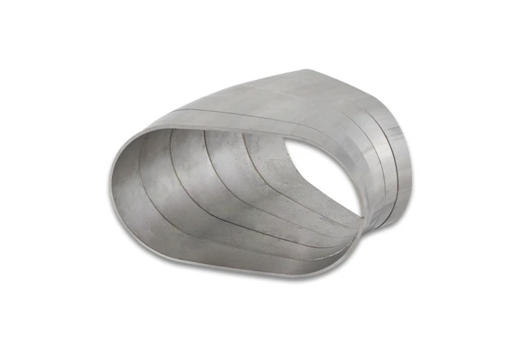 Vibrant Stainless Steel Oval Horizontal Pie Cuts for a 45° Bend (5 Pieces)