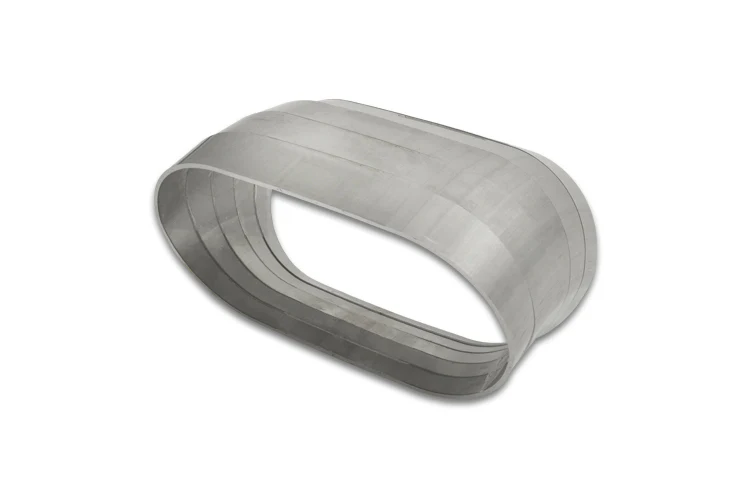 Vibrant Stainless Steel Oval Vertical Pie Cuts for a 45° Bend (5 Pieces)
