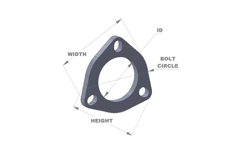 Vibrant Stainless Steel 3-Bolt Exhaust Flange - Image 2