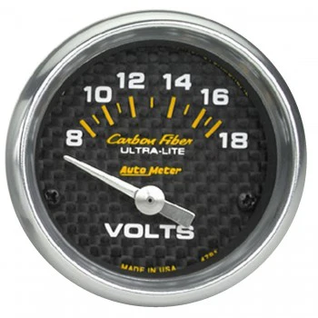 Voltmeter: 8-18V - Carbon Fiber Air-Core Gauge (2 1/16") - Image 2