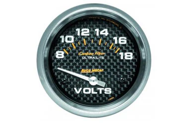 Voltmeter: 8-18V - Carbon Fiber Air-Core Gauge (2 5/8")