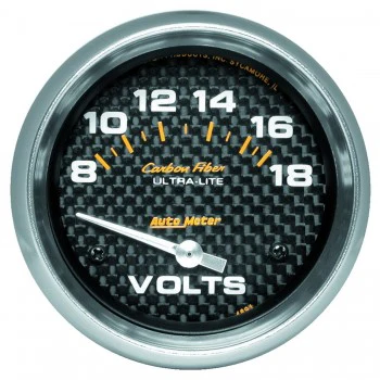Voltmeter: 8-18V - Carbon Fiber Air-Core Gauge (2 5/8") - Image 2