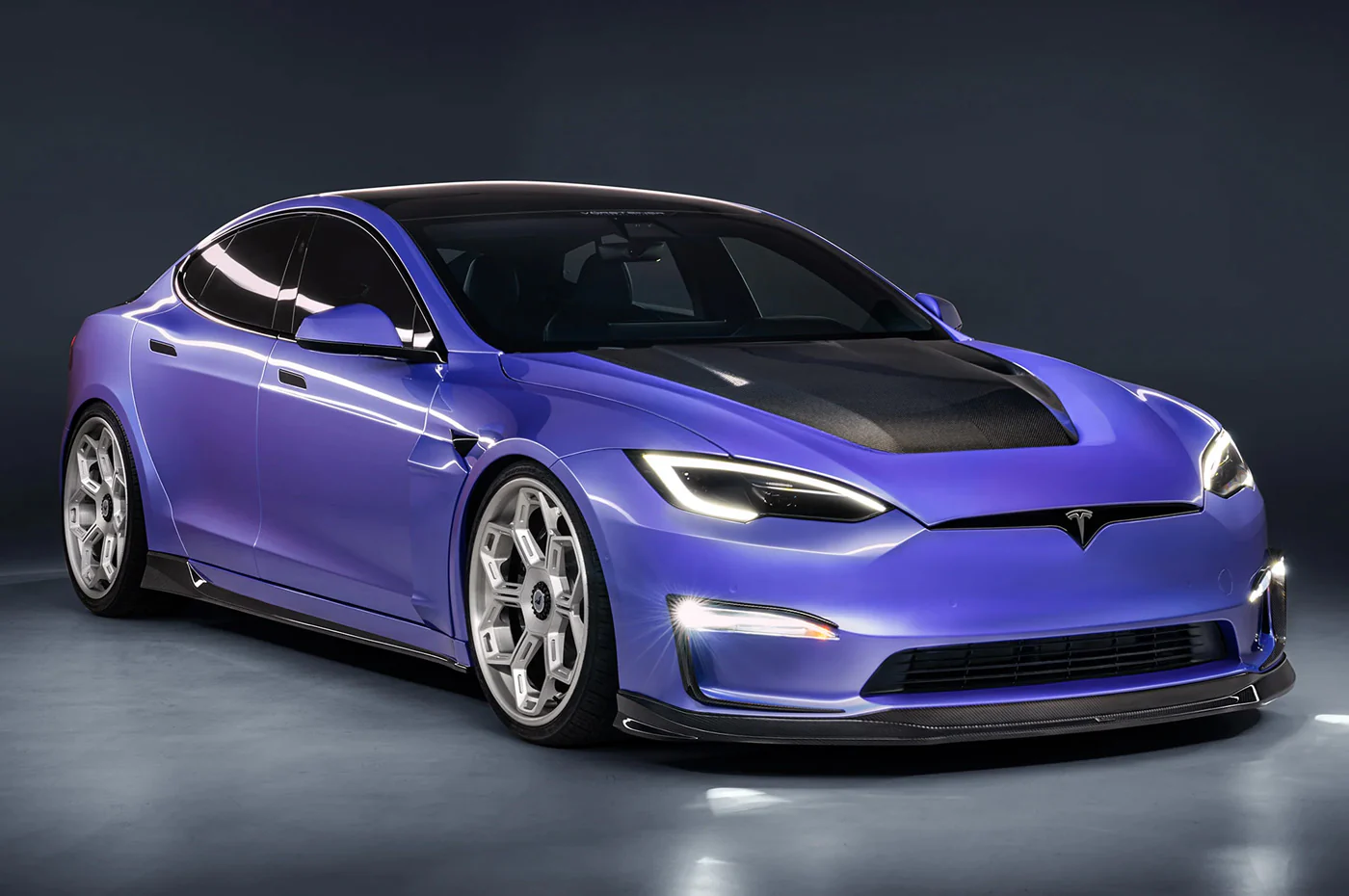 Vorsteiner Tesla Model S Plaid VRS Aero Carbon Fiber Bumper Flares (TEV3025) - Image 8