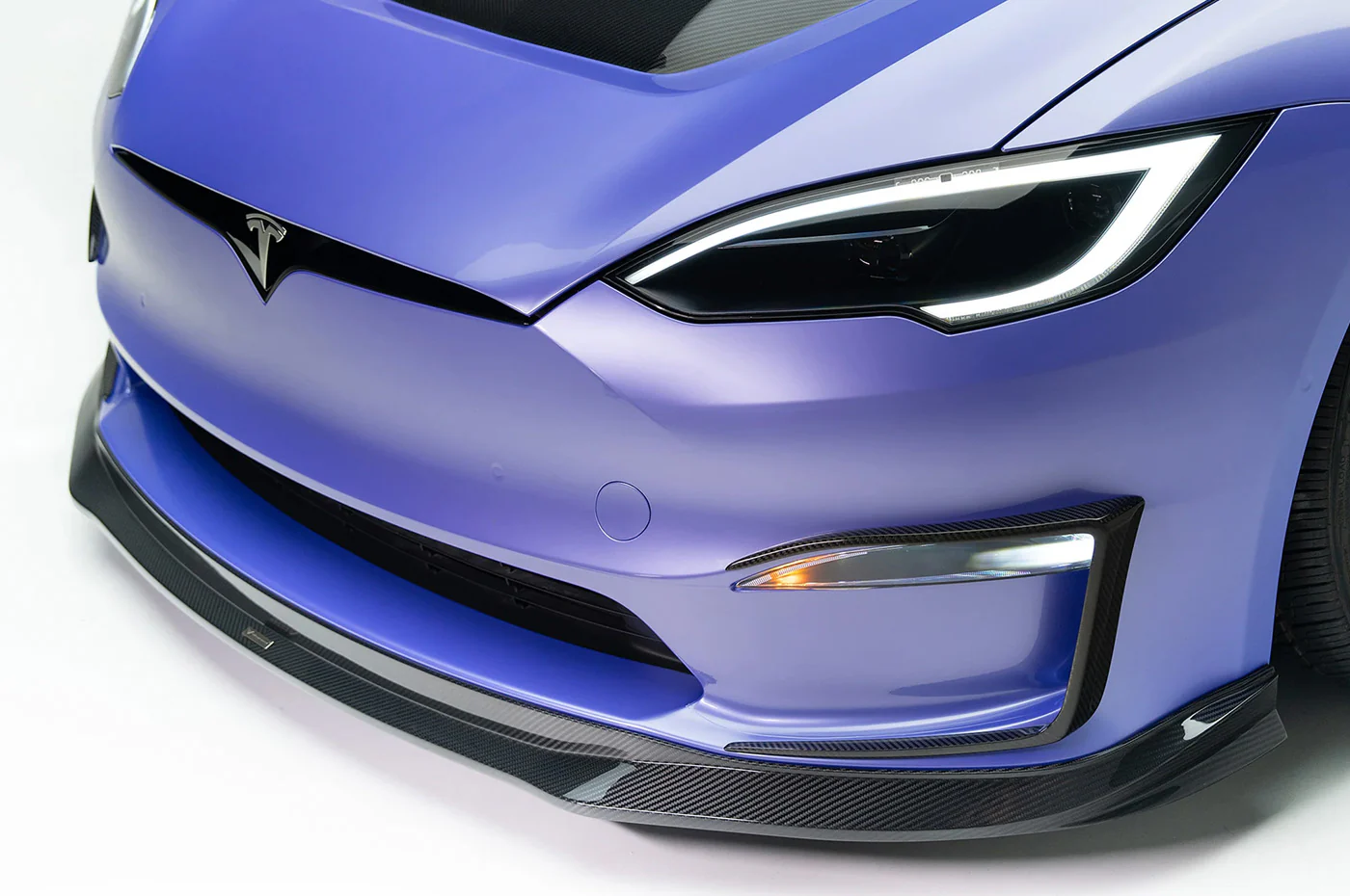 Vorsteiner Tesla Model S Plaid VRS Aero Carbon Fiber Front Spoiler (TEV3020) - Image 2