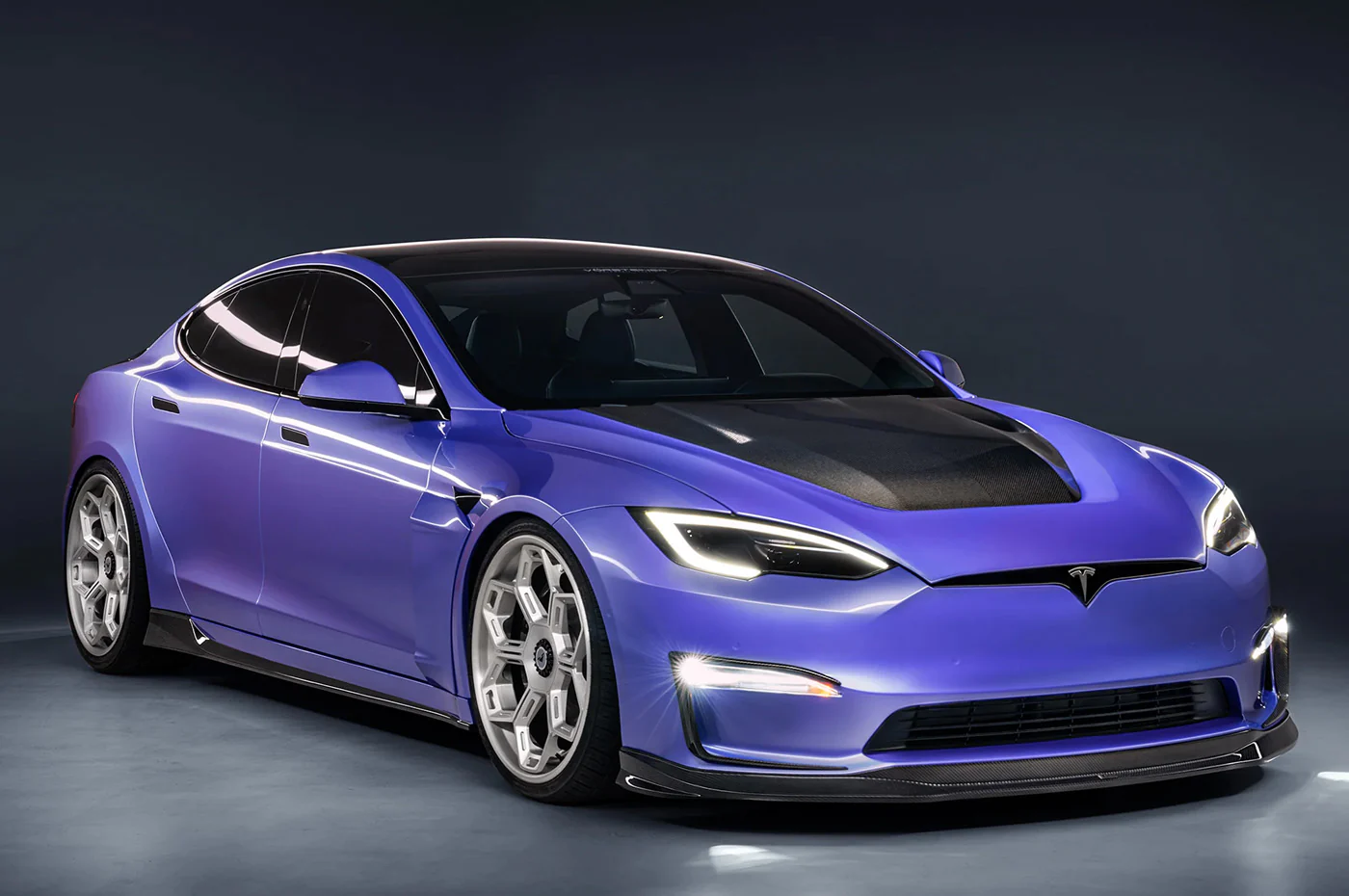 Vorsteiner Tesla Model S Plaid VRS Aero Carbon Fiber Front Spoiler (TEV3020) - Image 7
