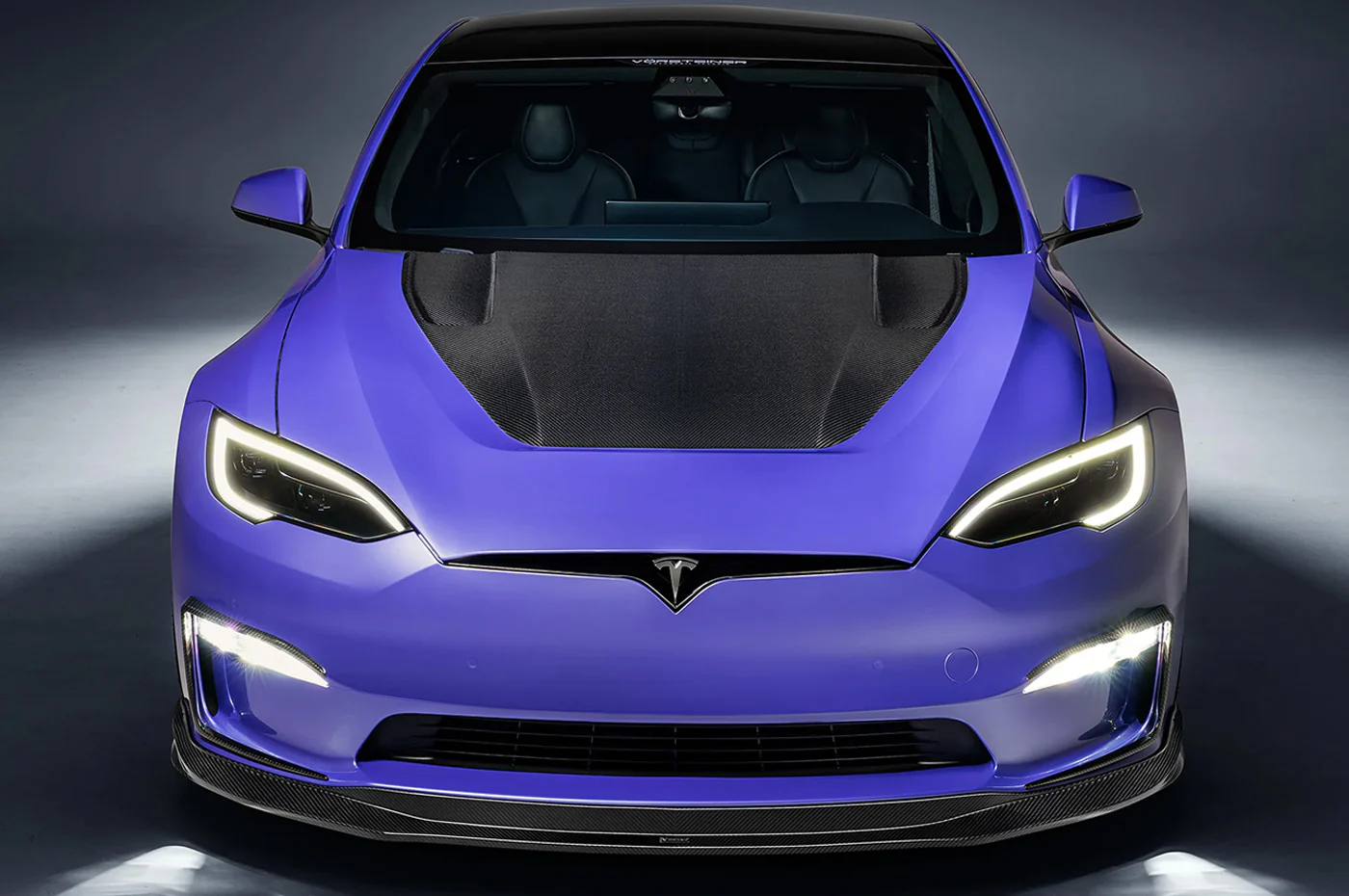 Vorsteiner Tesla Model S Plaid VRS Aero Carbon Fiber Front Spoiler (TEV3020) - Image 9