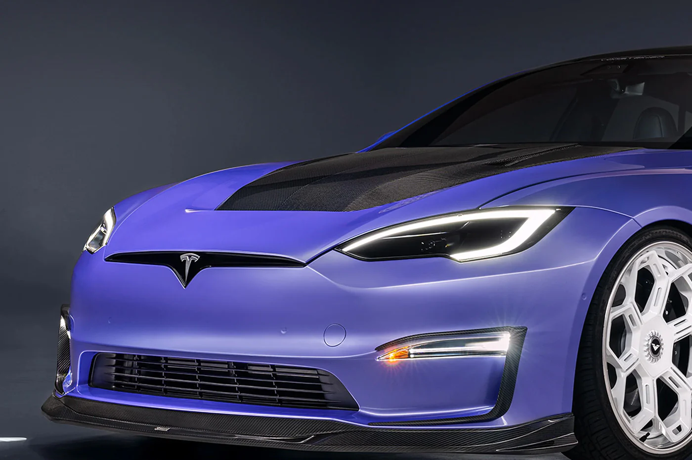 Vorsteiner Tesla Model S Plaid VRS Aero Carbon Fiber Hood (TEV3080) - Image 4
