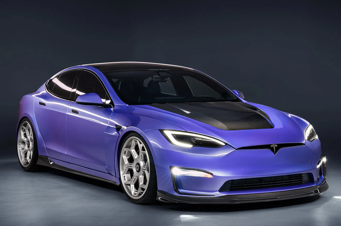 Vorsteiner Tesla Model S Plaid VRS Aero Carbon Fiber Hood (TEV3080) - Image 6