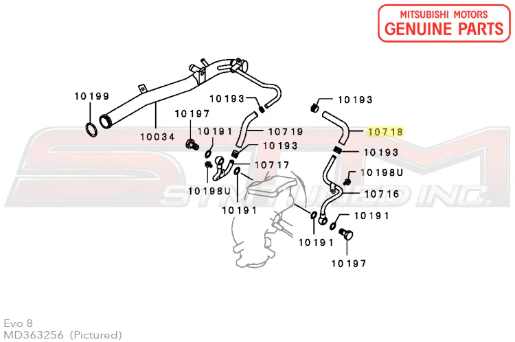 Mitsubishi Water Feed Line Hose - Evo 7/8/9 - Image 3