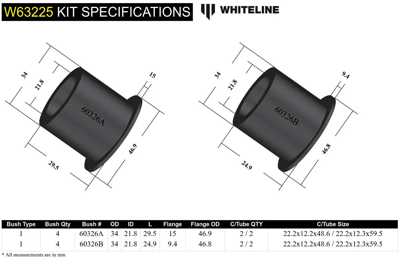 Whiteline Rear Control Arm Bushing for 2022+ VB Subaru WRX (W63225) - Image 5