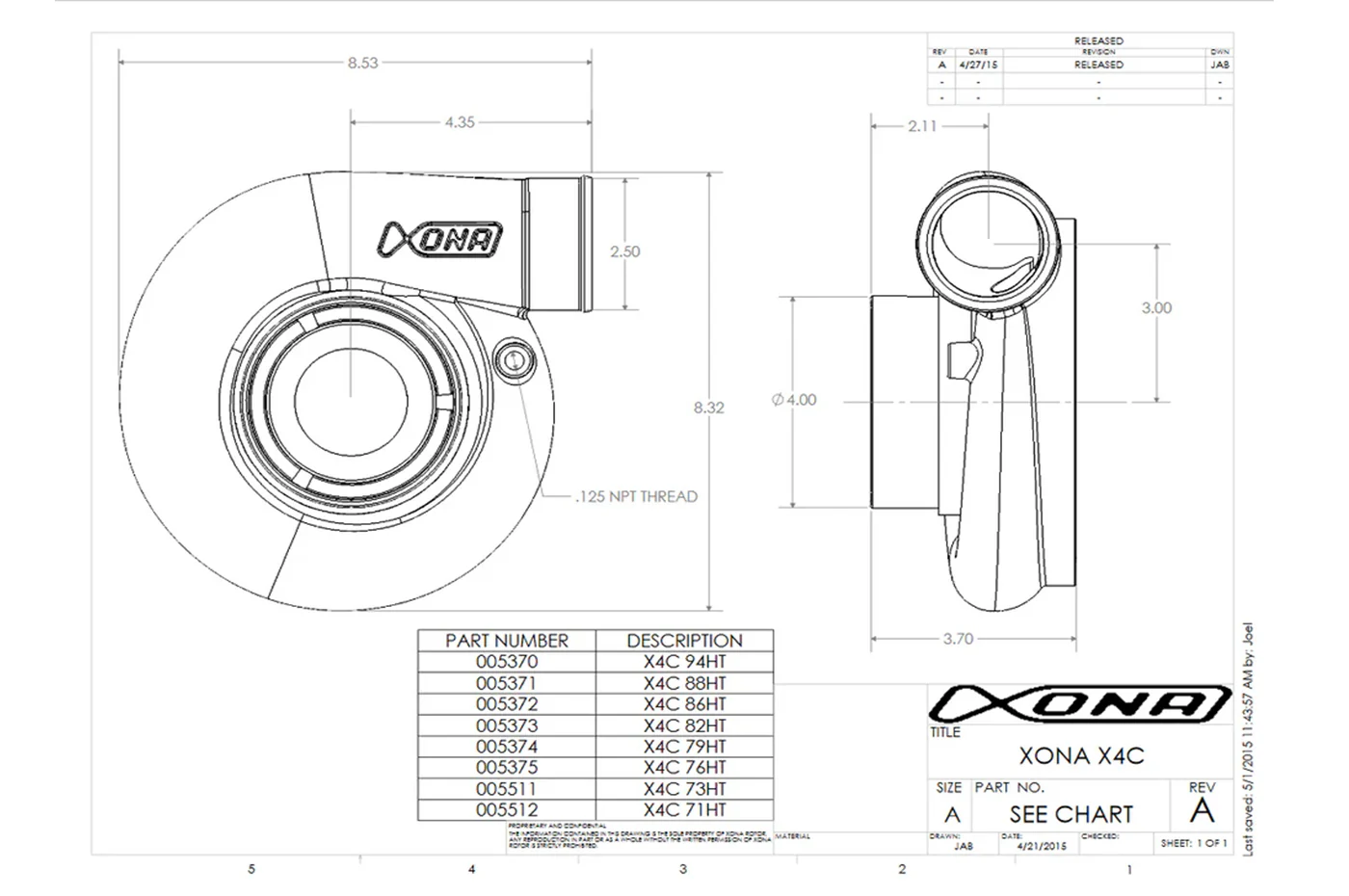 Xona X2B Standard Rotation Turbo 750-1200HP (XRE7169S) - Image 3