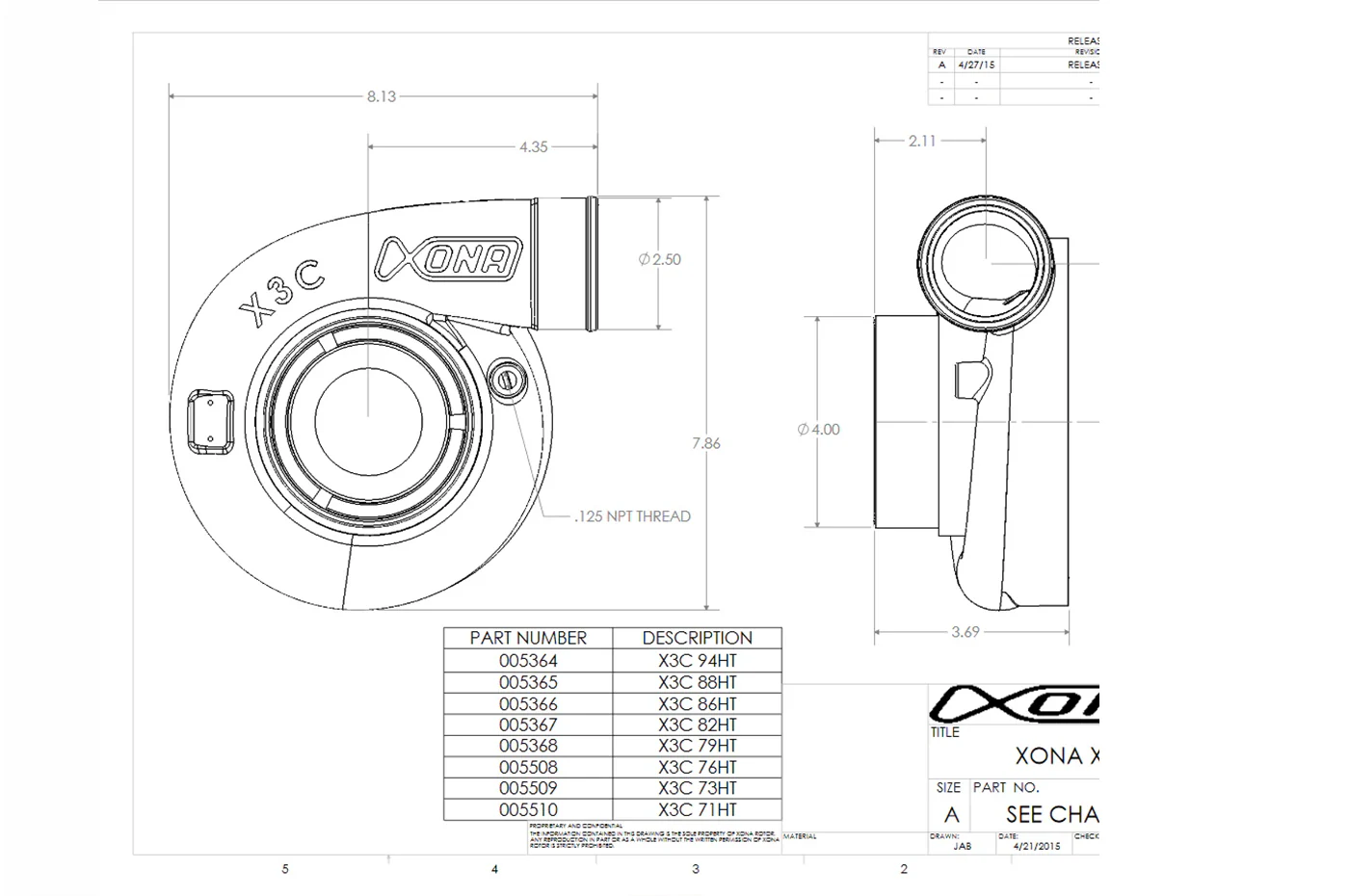 Xona X2B Standard Rotation Turbo 550-950HP (XRC6864S) - Image 4